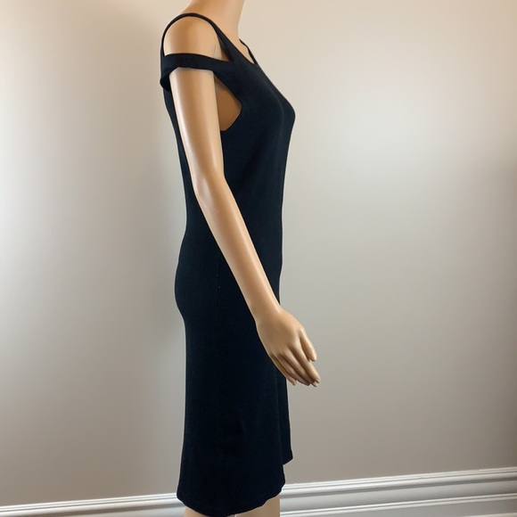 Jonathan Simkhai Black Midi Dress with Shoulder Cutouts - Picture 3 of 7